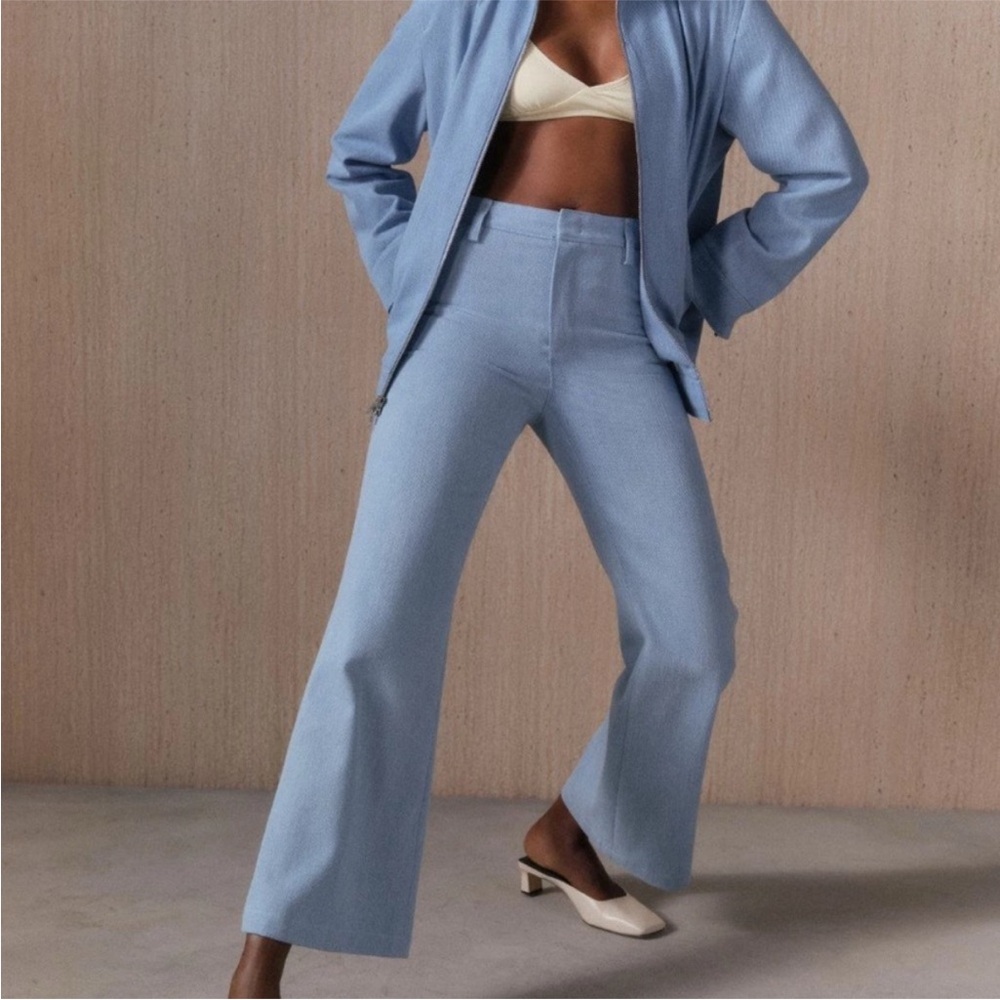 Vince Womens  Mid Rise Cropped Flare Twill Pant